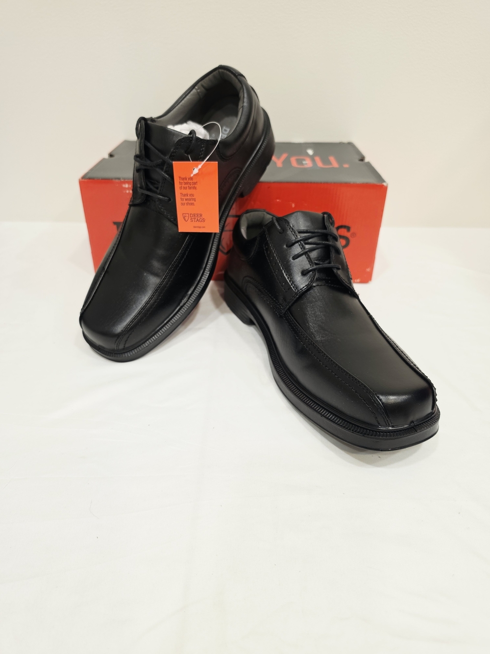 Deer Stags Men's Williamsburg Black Lace-Up Oxford Dress Shoes